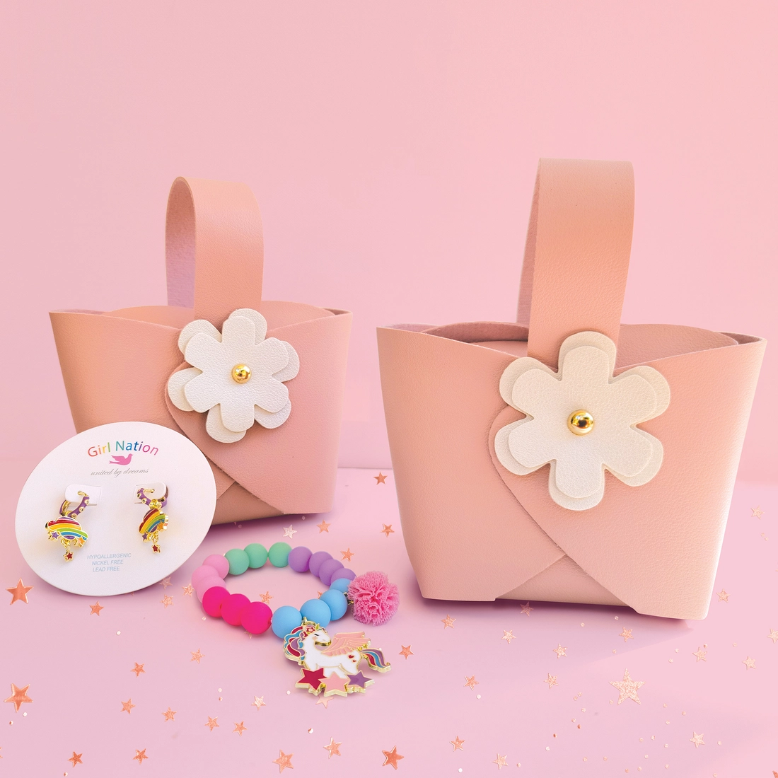 Pink Mini Flower Gift Bag-Gift Bag-Girl Nation-Stella Violet Boutique in Arvada, Colorado