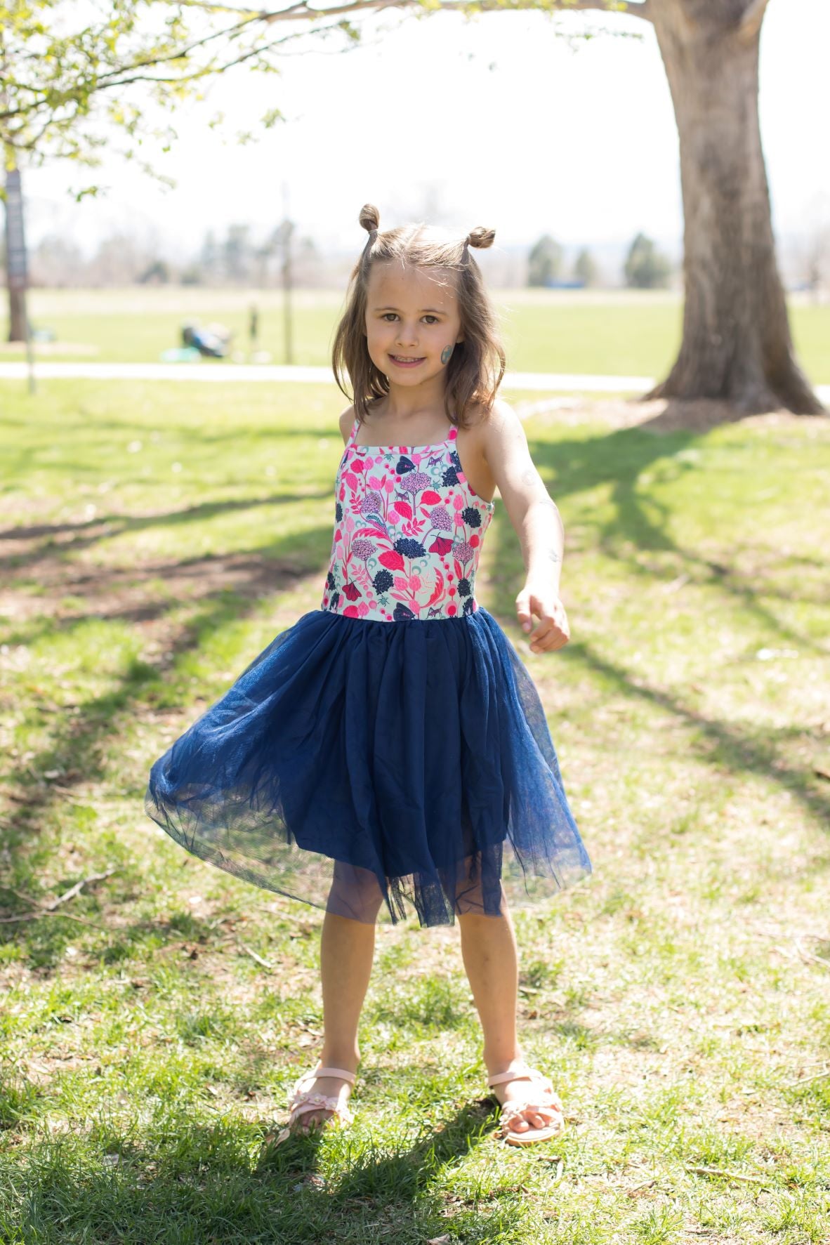 Flower Friends Tulle Dress-Dress-Pete & Lucy-Stella Violet Boutique in Arvada, Colorado