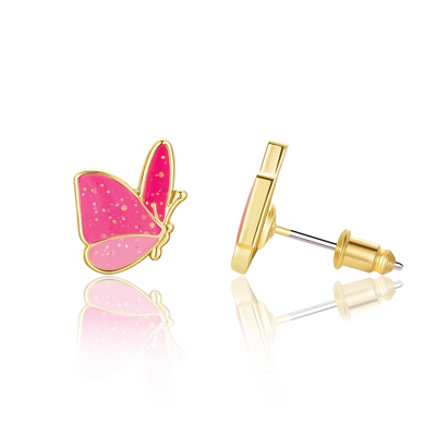 Glitter Butterfly Cutie Stud Earrings-Earrings-Girl Nation-Stella Violet Boutique in Arvada, Colorado