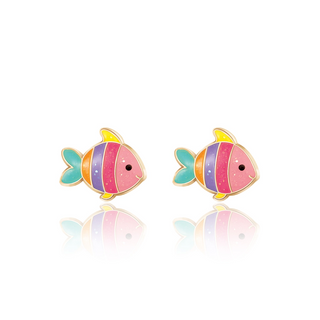 Glitter Rainbow Fish Stud Earrings-Earrings-Girl Nation-Stella Violet Boutique in Arvada, Colorado