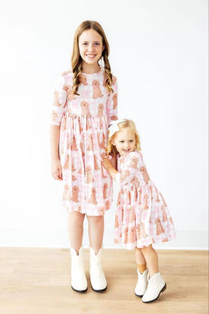 Goldendoodle 3/4 Sleeve Pocket Twirl Dress-Dresses-Mila & Rose-Stella Violet Boutique in Arvada, Colorado