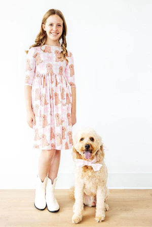 Goldendoodle 3/4 Sleeve Pocket Twirl Dress-Dresses-Mila & Rose-Stella Violet Boutique in Arvada, Colorado
