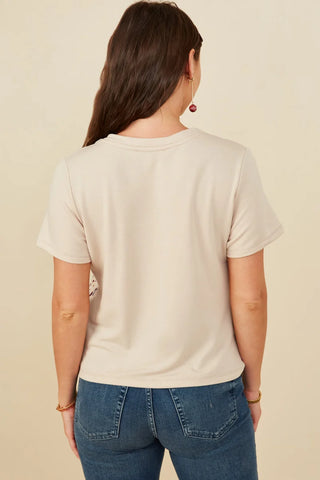 Womens' Sequin Paneled Twofer T-Shirt-Shirts & Tops-Hayden LA-Stella Violet Boutique in Arvada, Colorado