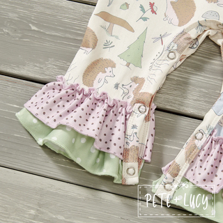 Happy Hedgehogs Infant Girls Romper-Romper-Pete & Lucy-Stella Violet Boutique in Arvada, Colorado