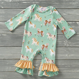 Happy Horses Infant Romper-Dress-Pete & Lucy-Stella Violet Boutique in Arvada, Colorado