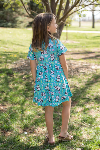 Happy Pandas Twirly Dress-Dresses-Sparkledots - Little Jo Lemon-Stella Violet Boutique in Arvada, Colorado