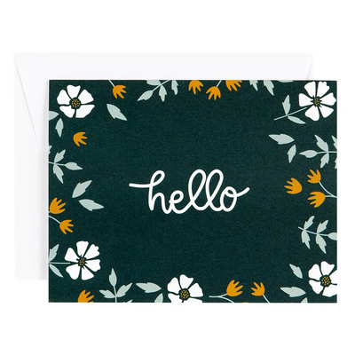 Hello Floral Greeting Card-Greeting Card-Pippi Post-Stella Violet Boutique in Arvada, Colorado