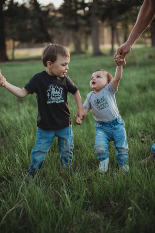 Hiking Buddy Onesie-Baby One-Pieces-Made of Mountains-Stella Violet Boutique in Arvada, Colorado