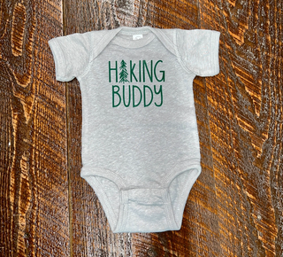 Hiking Buddy Onesie-Baby One-Pieces-Made of Mountains-Stella Violet Boutique in Arvada, Colorado