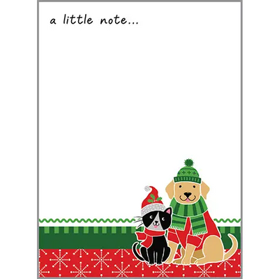 Holiday Memo Pad - Cat & Dog-Notepad-Gina B Designs-Stella Violet Boutique in Arvada, Colorado