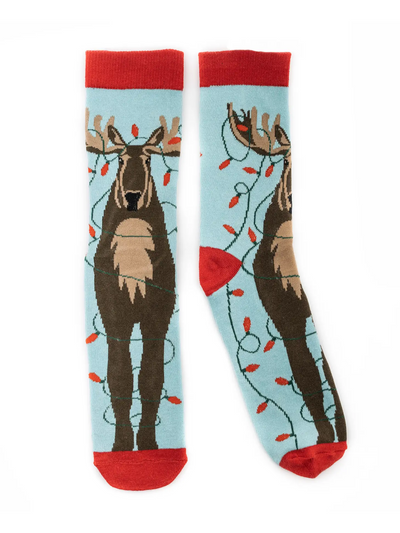 Holiday Moose Socks-Socks-Foot Traffic-Stella Violet Boutique in Arvada, Colorado