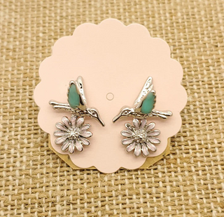 Hummingbird Flower Stud Earrings-Earrings-Betty Oh-Stella Violet Boutique in Arvada, Colorado