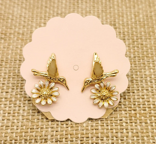 Hummingbird Flower Stud Earrings-Earrings-Betty Oh-Stella Violet Boutique in Arvada, Colorado