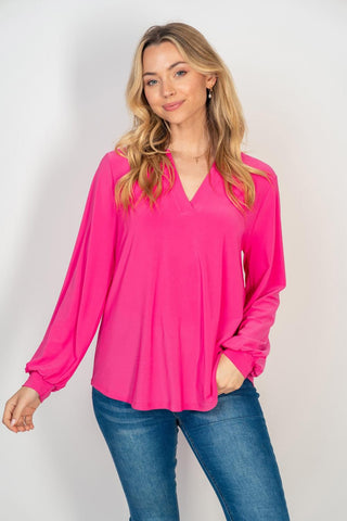 V-Neck Blouse-Shirts & Tops-White Birch-Stella Violet Boutique in Arvada, Colorado