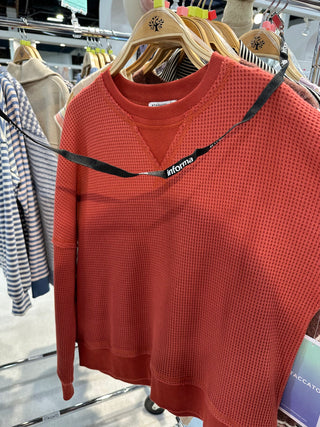 Waffle Texture Raw Edge Sweatshirt-Top-Staccato-Stella Violet Boutique in Arvada, Colorado