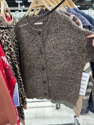 Cozy Mocha Knit Cardigan-Top-Staccato-Stella Violet Boutique in Arvada, Colorado