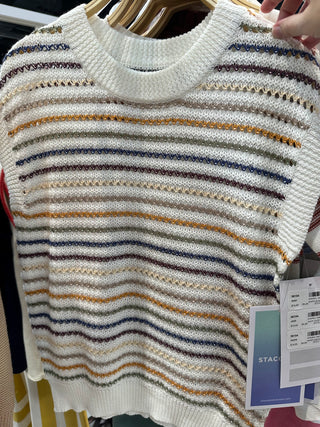 Sunset Stripe Sweater Knit Top-Top-Staccato-Stella Violet Boutique in Arvada, Colorado