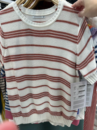 Rust Stripe Sweater Knit Top-Top-Staccato-Stella Violet Boutique in Arvada, Colorado