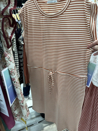 Copper Stripe Jersey Dress-Dresses-Staccato-Stella Violet Boutique in Arvada, Colorado