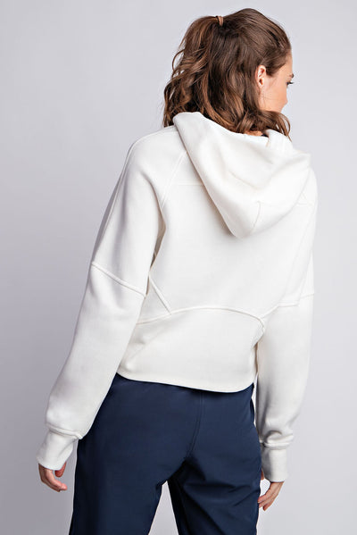Cropped Quarter Zip Hoodie-Outerwear-Rae Mode-Stella Violet Boutique in Arvada, Colorado