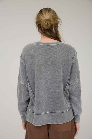 Worn-In Wonder Striped Sweatshirt-Shirts & Tops-Blu Pepper-Stella Violet Boutique in Arvada, Colorado