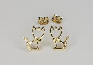 Cat Silhouette Post Earring-Earrings-Betty Oh-Stella Violet Boutique in Arvada, Colorado