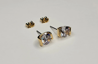 Half Bezel Solitaire Studs-Earrings-Betty Oh-Stella Violet Boutique in Arvada, Colorado