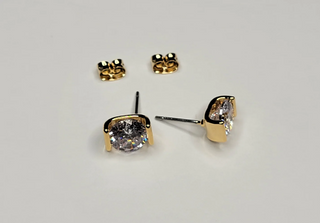 Half Bezel Solitaire Studs-Earrings-Betty Oh-Stella Violet Boutique in Arvada, Colorado