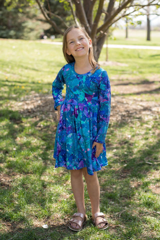 Jewel-Toned Paint Splatter Twirl Dress-Stella Violet-Stella Violet Boutique in Arvada, Colorado