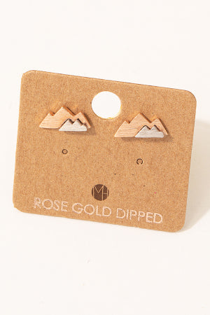 Two-Tone Mountain Stud Earrings-Fame Accessories-Stella Violet Boutique in Arvada, Colorado