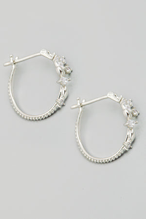 Rhinestone Leaves Huggie Earrings-Earrings-Fame-Stella Violet Boutique in Arvada, Colorado