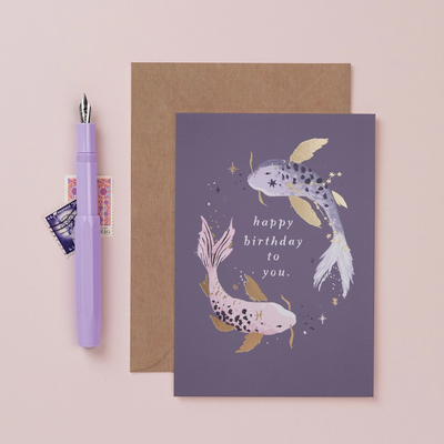 Koi Zodiac Birthday Card-Greeting Card-Sister Paper Co.-Stella Violet Boutique in Arvada, Colorado