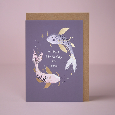 Koi Zodiac Birthday Card-Greeting Card-Sister Paper Co.-Stella Violet Boutique in Arvada, Colorado