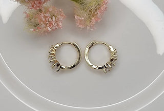 Cubic Zirconia Huggie Hoops-Earrings-Betty Oh-Stella Violet Boutique in Arvada, Colorado