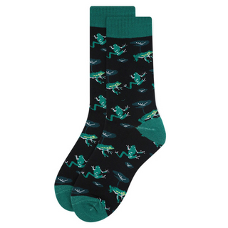 Women's Green Frog Socks-Socks-Selini NY-Stella Violet Boutique in Arvada, Colorado