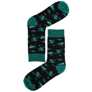 Women's Green Frog Socks-Socks-Selini NY-Stella Violet Boutique in Arvada, Colorado