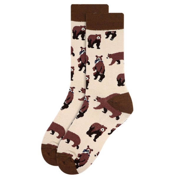 Women's Brown Bear Socks-Socks-Selini NY-Stella Violet Boutique in Arvada, Colorado