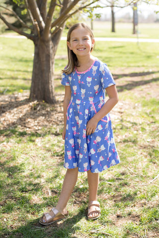 Lovely Meow Twirl Dress-Dress-Pete & Lucy-Stella Violet Boutique in Arvada, Colorado