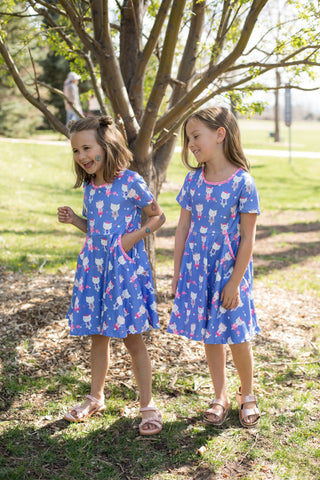 Lovely Meow Twirl Dress-Dress-Pete & Lucy-Stella Violet Boutique in Arvada, Colorado