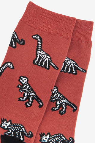 Men's Bamboo Socks - Dinosaur Skeleton-Socks-Sock Talk-Stella Violet Boutique in Arvada, Colorado