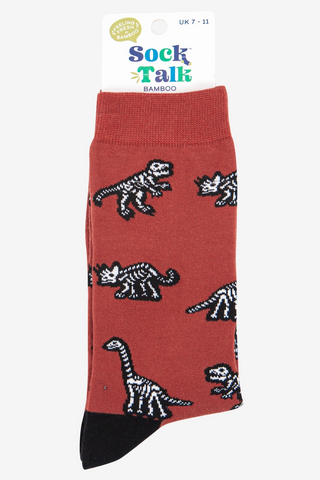 Men's Bamboo Socks - Dinosaur Skeleton-Socks-Sock Talk-Stella Violet Boutique in Arvada, Colorado