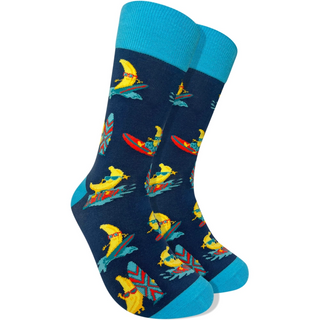 Men's Socks - Surfing Banana-Socks-Imagery Socks-Stella Violet Boutique in Arvada, Colorado