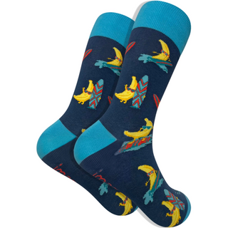 Men's Socks - Surfing Banana-Socks-Imagery Socks-Stella Violet Boutique in Arvada, Colorado