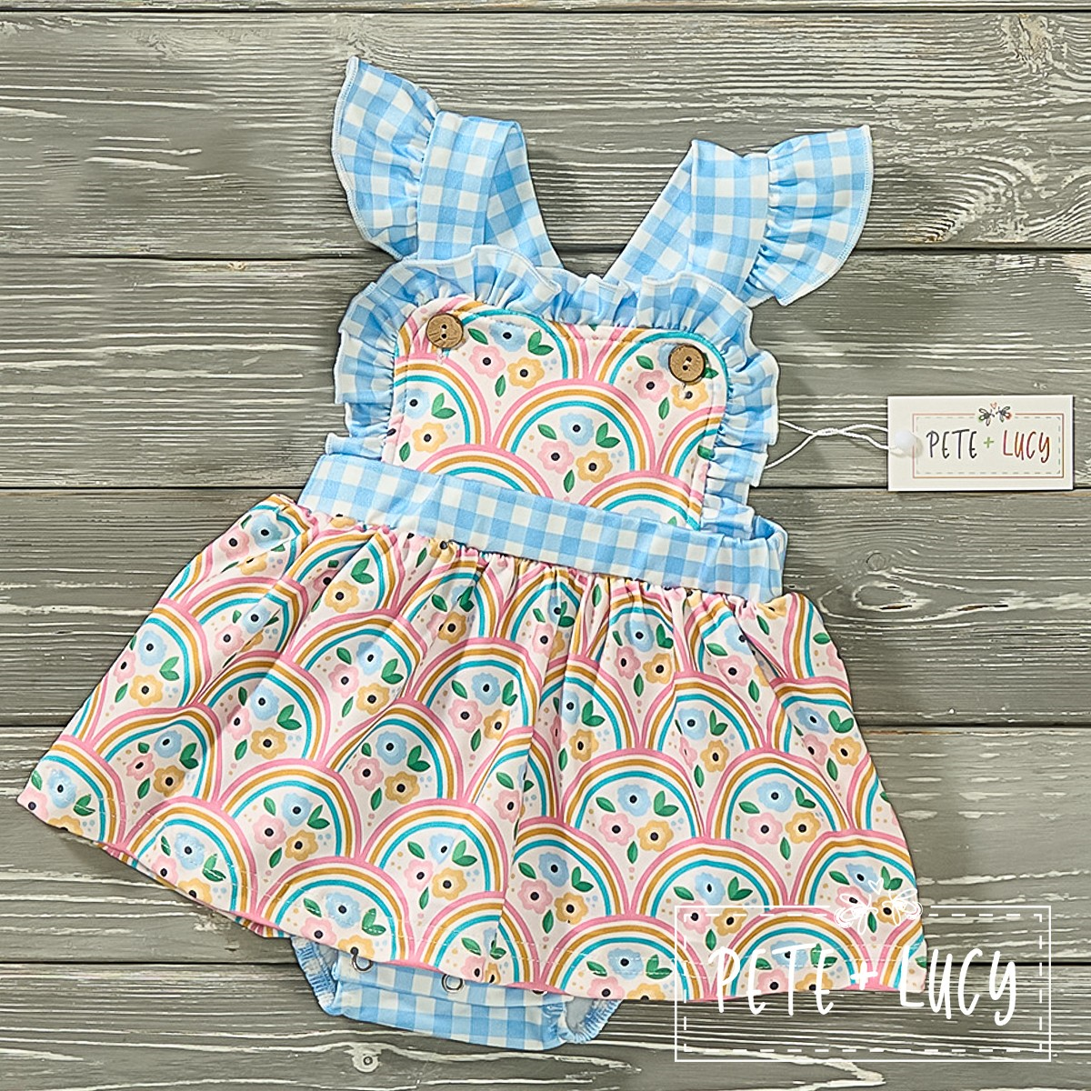 Mostly Sunny Infant Romper-Romper-Pete & Lucy-Stella Violet Boutique in Arvada, Colorado