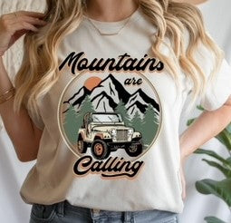 Mountains are Calling Graphic Tee-Shirts & Tops-The White Invite-Stella Violet Boutique in Arvada, Colorado