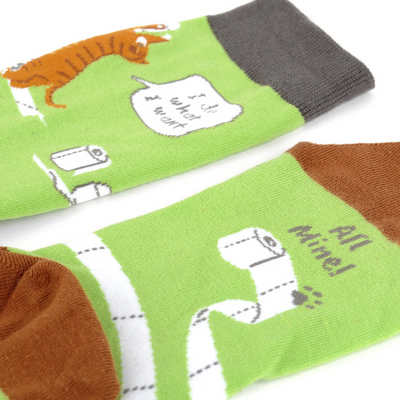 Cats Toilet Paper Socks-Socks-Selini NY-Stella Violet Boutique in Arvada, Colorado