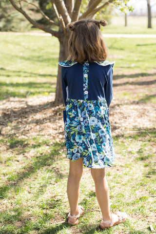 Navy & White Floral Dress-Dresses-Wellington Design Co - Wellie Kate-Stella Violet Boutique in Arvada, Colorado