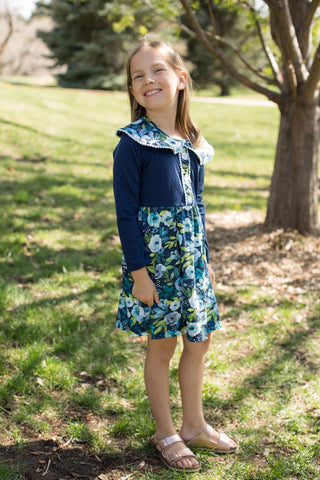 Navy & White Floral Dress-Dresses-Wellington Design Co - Wellie Kate-Stella Violet Boutique in Arvada, Colorado