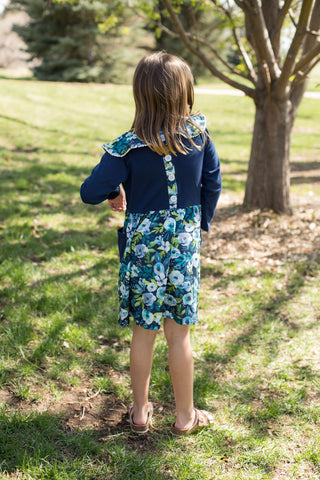 Navy & White Floral Dress-Dresses-Wellington Design Co - Wellie Kate-Stella Violet Boutique in Arvada, Colorado