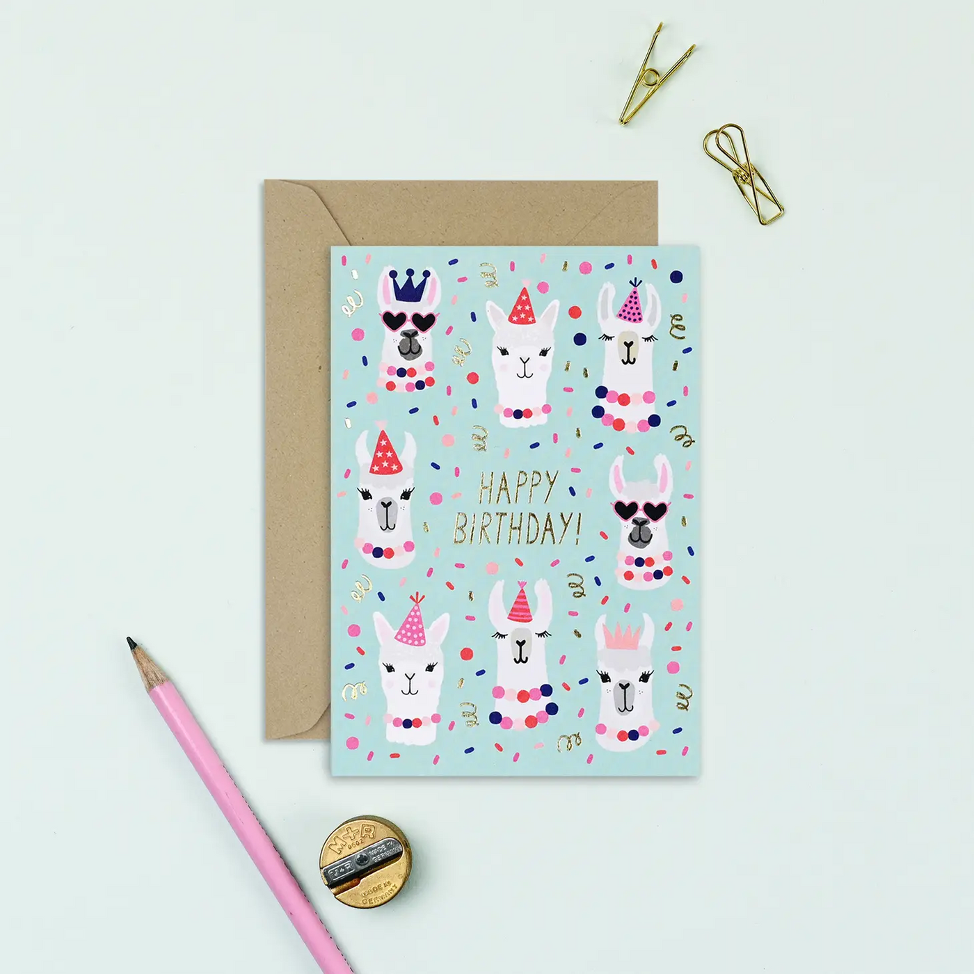 Party Llamas Birthday Card-Greeting Card-Mifkins-Stella Violet Boutique in Arvada, Colorado